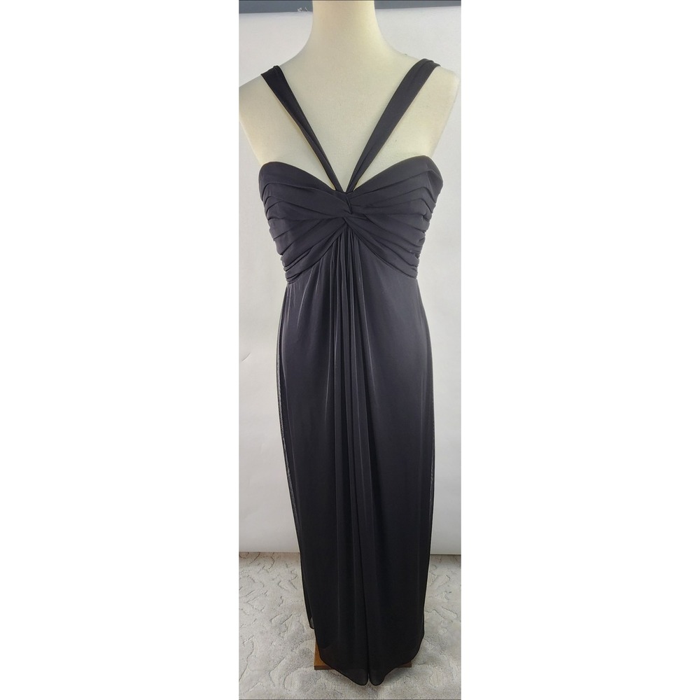 Alex Evenings Dress Womens 12 Black Sleeveless Formal Evening Gown